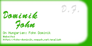 dominik fohn business card